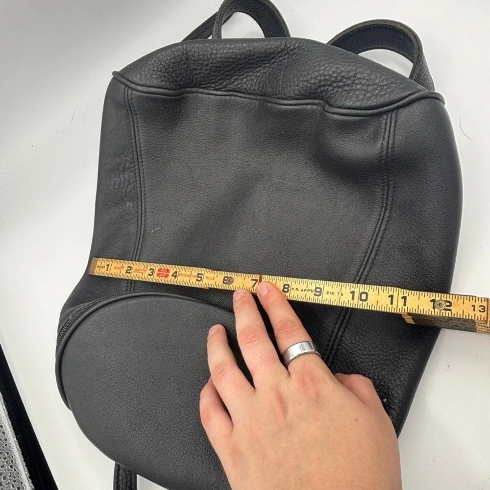 Vtg M. London Leathercraft Backpack Black Leather Purse Minimalist Rucksack EUC